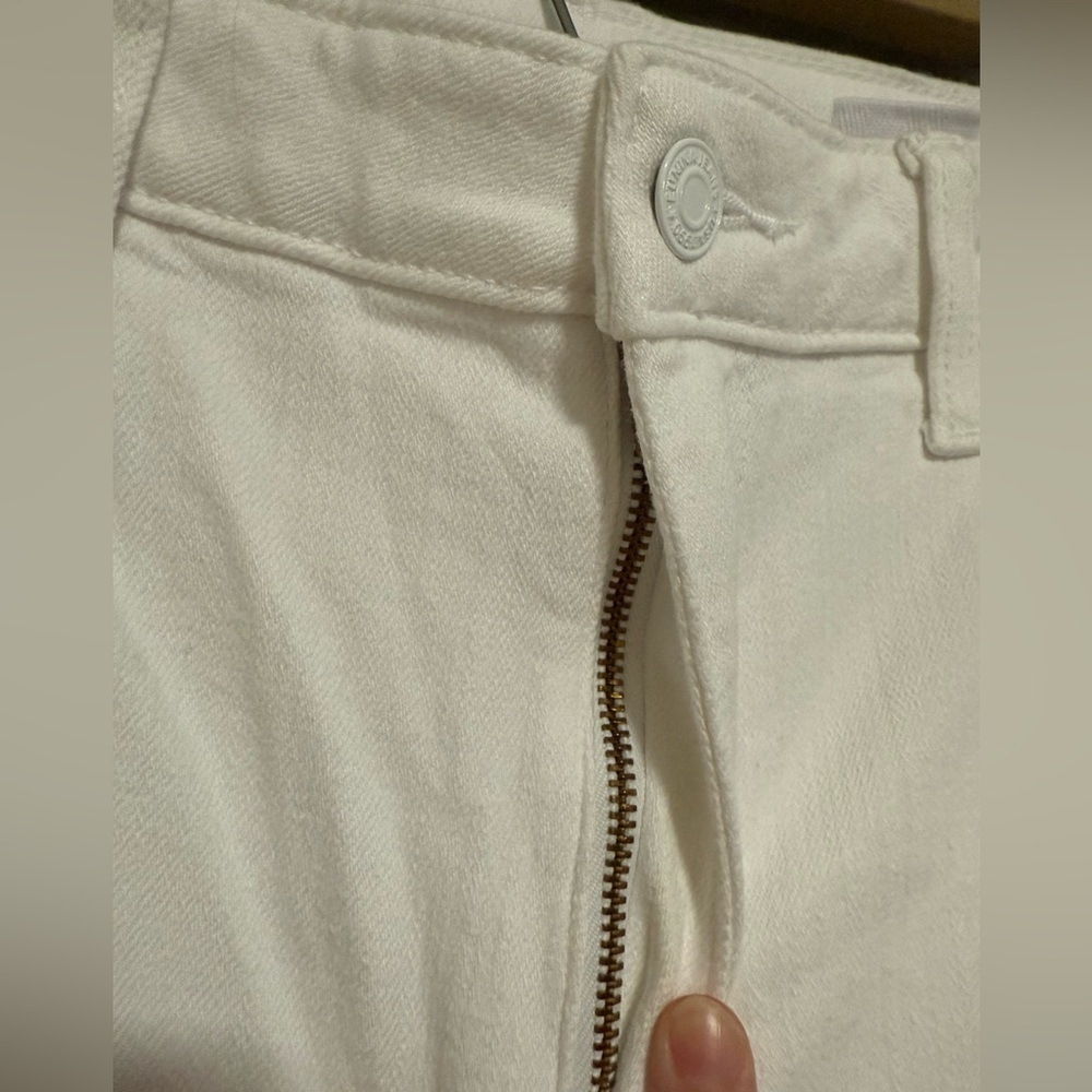 Eunina White Emery High Rise Cropped Frayed Hem Jeans Size 30 Preppy Classic - Picture 4 of 11